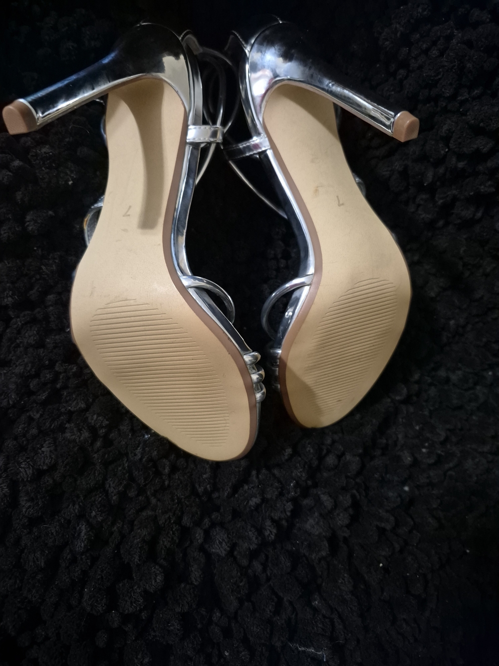 Steve Madden Silver Strappy Stiletto Sandals - Picture 3 of 7